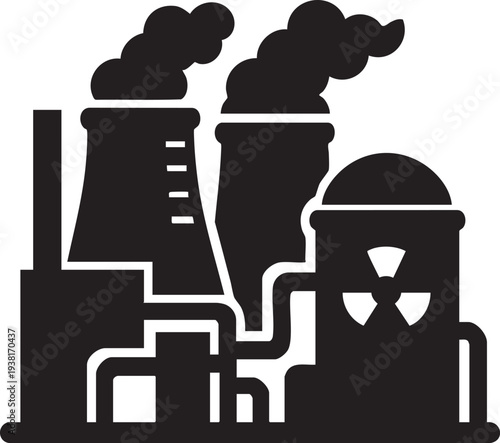 Modern Nuclear Power Plant Icon