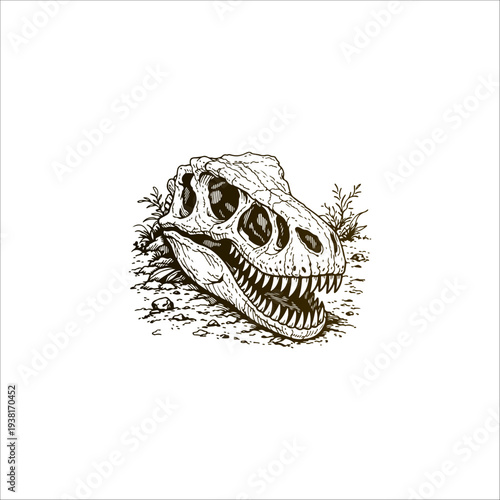 dinosaur bone drawing artwork handmade illustration