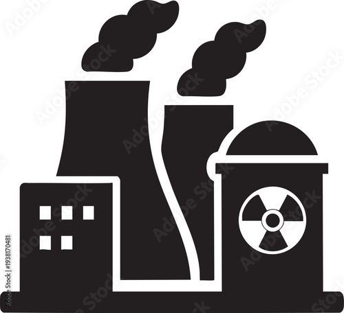 Modern Nuclear Power Plant Icon