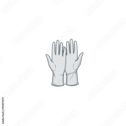 Pair of White Gloves, Elegant Handwear, Formal Attire Accessory