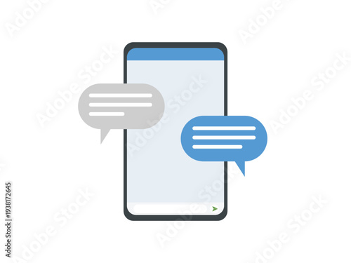 Speech bubble icon with online phone chating app