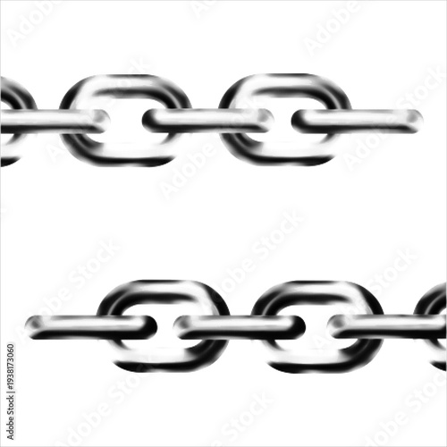 Seamless chain pattern in halftone style. Metallic link texture symbolizing connection, security, strength and industrial design. Abstract repeating background isolated on white.
