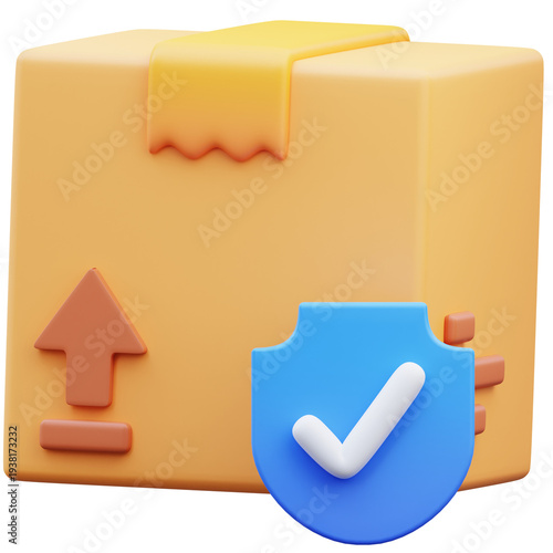 Shipping insurance , 3d rendering illustration