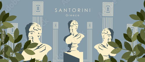 Santorini background, cover, banner, Greece background