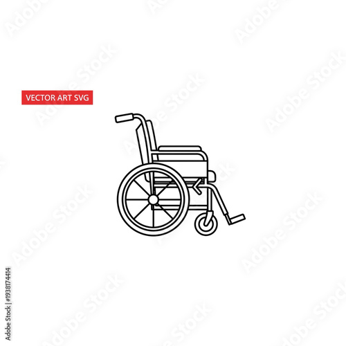 Line Drawing of a Wheelchair
