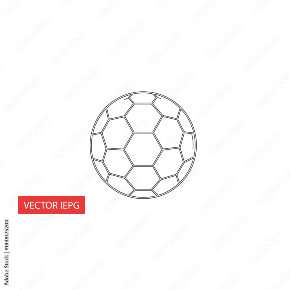Obraz premium Classic Soccer Ball Line Art - Football Sport Game Icon Graphic