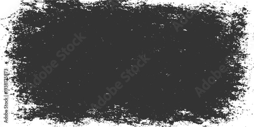 Abstract black and white grunge frame featuring an artistic ink splash pattern with liquid water drops and a dirty paint spray texture for a vector illustration background