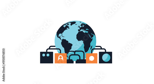 Global digital network and internet connectivity concept