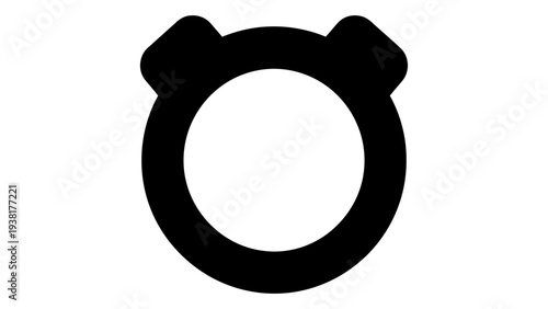 Black Pressure Cooker Gasket Icon Silhouette, Kitchen Appliance Part Symbol, Circular Seal Ring Graphic, Vector Illustra