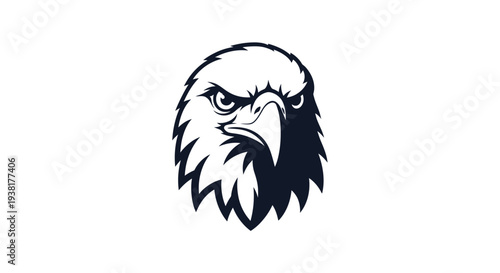 Bald Eagle Head Closeup Illustration Portrait.