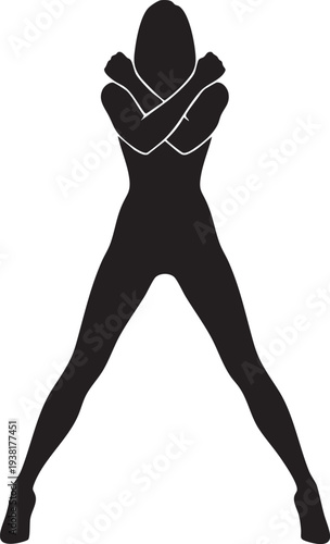 Powerful Diva Pose Figure Standing Legs Apart Silhouettes