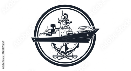 Navy Ship Logo Emblem Icon.