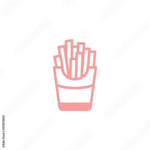 French fries icon vector on a white background.