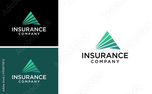 Modern insurance company logo icon vector abstract triangle symbol for corporate finance protection business branding identity design template