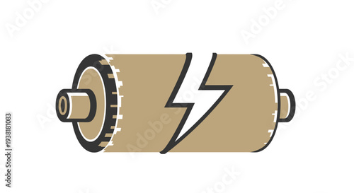 Battery with a lightning bolt symbol.
