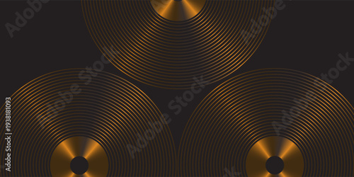 3D brown lines techno abstract background overlap layer on dark space with circles shapes effect decoration. Modern graphic design element stripes style concept for web banner, card, or brochure cover
