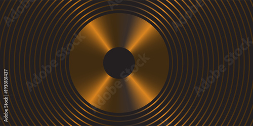3D brown lines techno abstract background overlap layer on dark space with circles shapes effect decoration. Modern graphic design element stripes style concept for web banner, card, or brochure cover