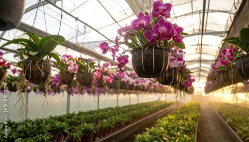Wallpaper Mural Vibrant Flowers in Modern Greenhouse Nursery. Torontodigital.ca