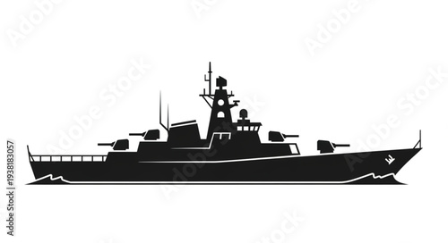 Navy Warship Silhouette Naval Vessel.