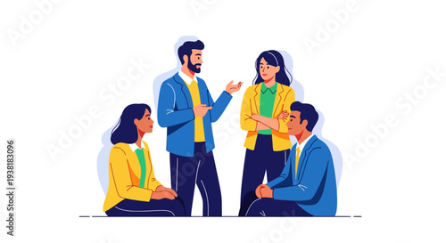 Diverse business team discussing project strategy