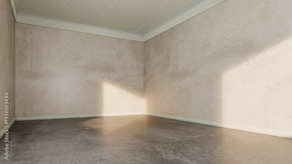 Naklejka premium Large luxury modern bright interiors Living room mockup illustration 3D rendering Generated Color Image