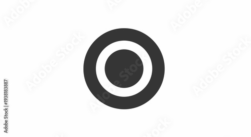 Black and white circular target symbol.