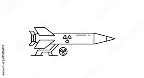 Nuclear Missile Icon Simple Illustration.
