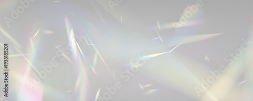 Crystal rainbow prism refracts neon diamond light through glass glitter beside sun rays. PNG vector lens reveals sparkle with glowing glare and cinematic flare effect. Sunlight spreads as a ray.