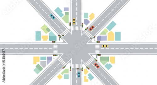 Roundabout Traffic Circle Intersection Roads.