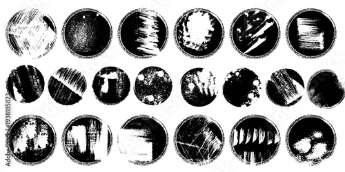 Circle grunge stamp set. Round vector isolated on white background. black stamp vector. Collection for grunge badge, seal, ink and stamp design template. vector illustration design eps10