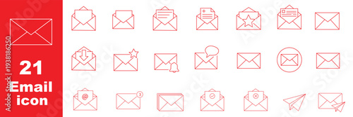 Mail icon set. Email icon vector set isolated on transparent. Envelope icon, mail icon vector for web, computer and mobile app