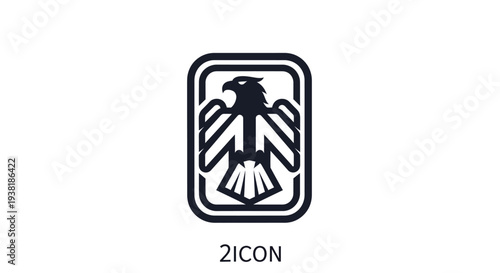 Black and white eagle logo symbol.