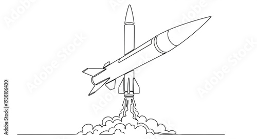 Rocket Launching into the Sky.