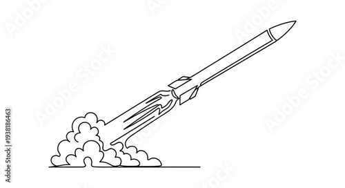 Rocket Launching into the Sky.