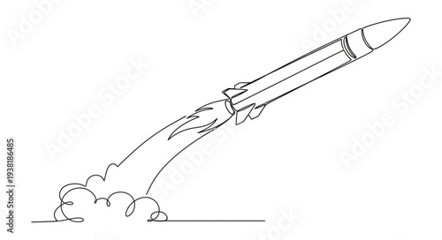 Rocket Launching into the Sky.