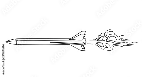 Rocket Launching with Fire and Smoke.