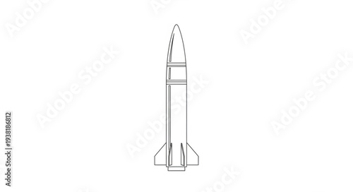 Rocket Ship Illustration Simple Design.