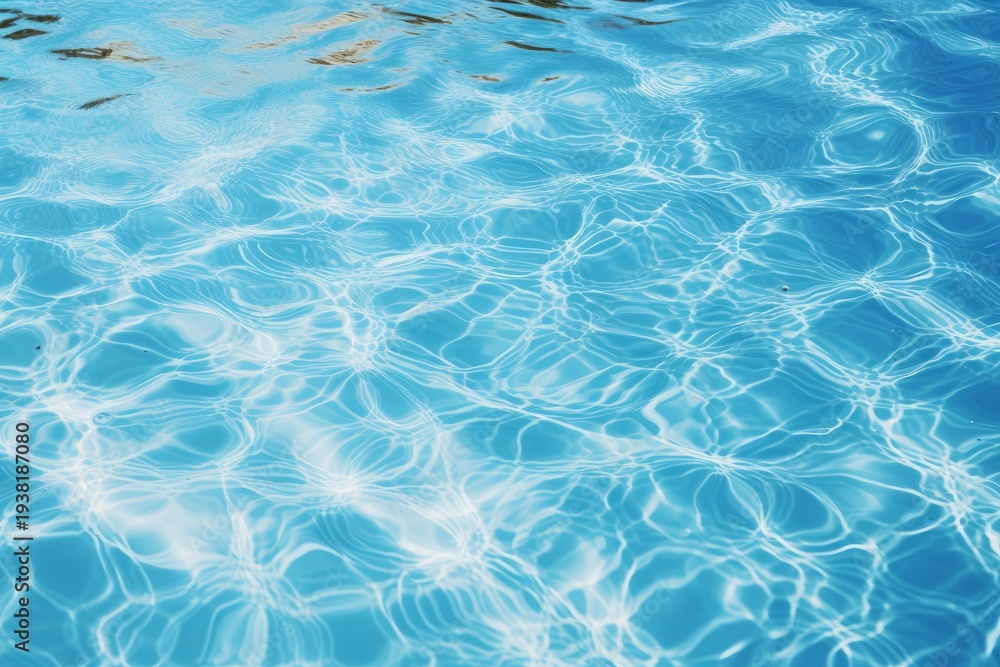 Obraz premium Blue pool water creating abstract wavy patterns and shiny reflections