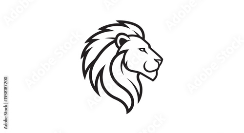 Black and white lion head drawing.