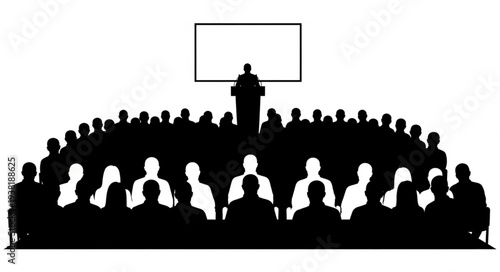 Silhouette of People in Meeting Room.