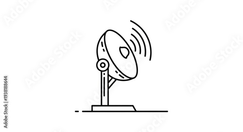 Satellite Dish Simple Line Art.
