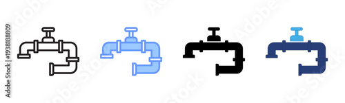 Pipe icon set multiple style collection