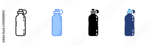 Water Bottle icon set multiple style collection