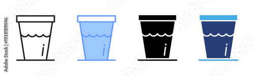 Drink icon set multiple style collection