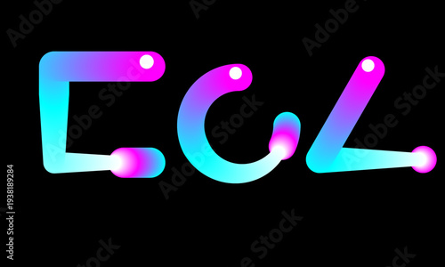 Colorful Neon Gradient ECL Text Effect on Dark Background Modern Typography