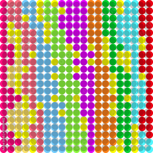 Colorful circles print, abstract dotted ornament, vector illustration.