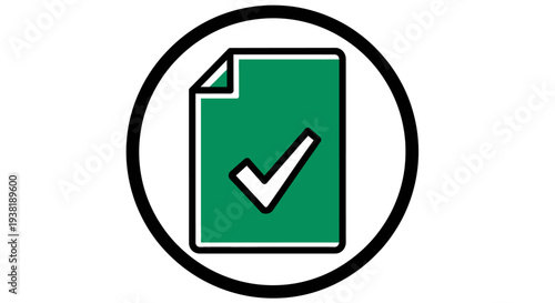 Green Check Mark Paper Document.