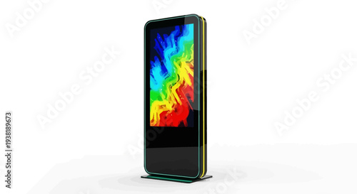 Smartphone with colorful screen display.