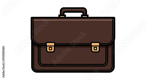 Brown Leather Business Briefcase Office Bag.