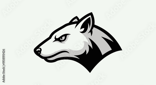 Black and White Wolf Head Logo Design.